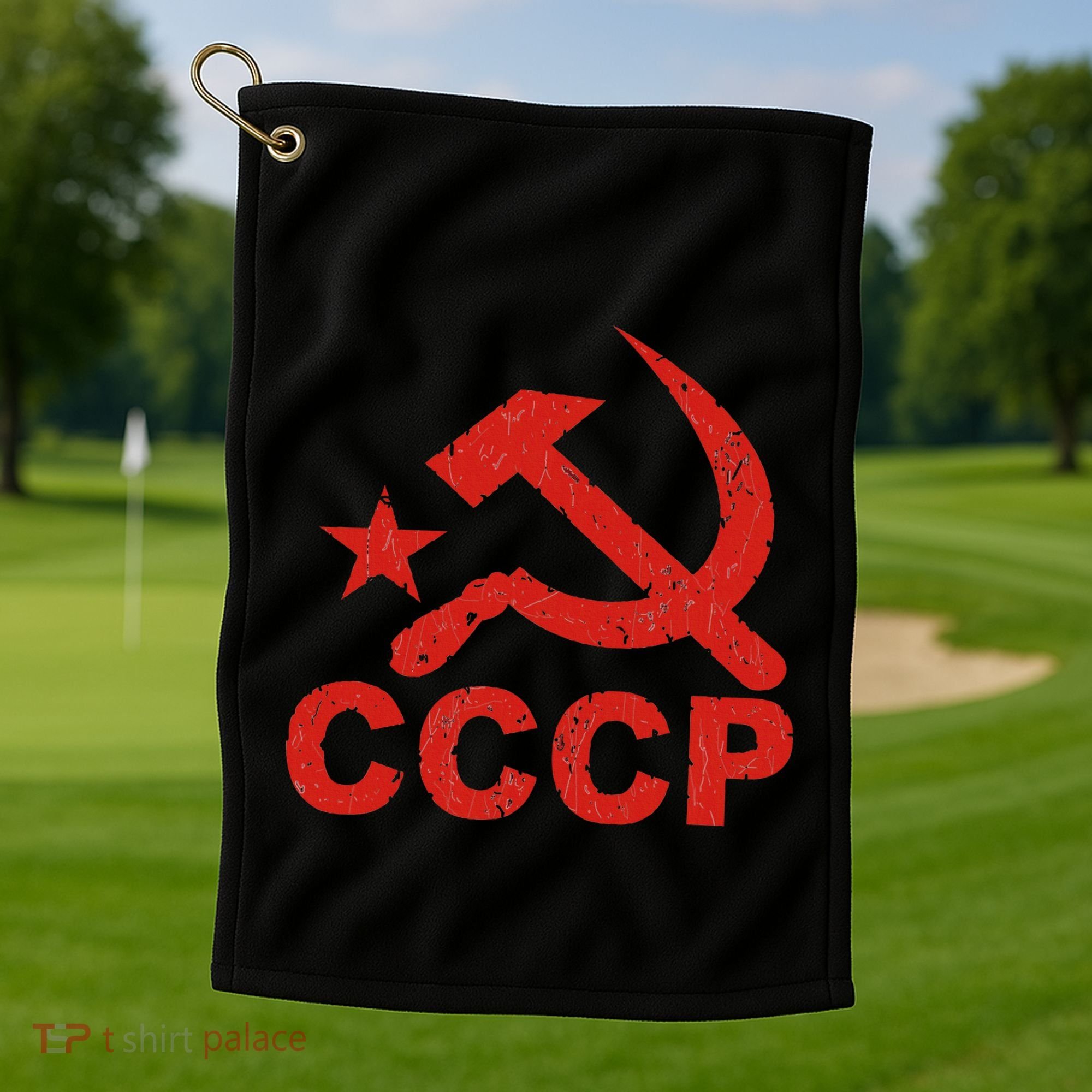 Cccp Soviet Communist Star Hammer Sickle Top Golf Towel