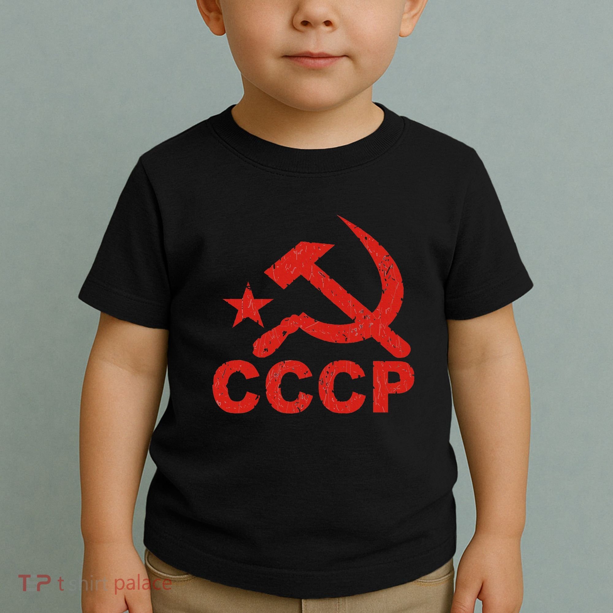 Cccp Soviet Communist Star Hammer Sickle Top Toddler T-Shirt