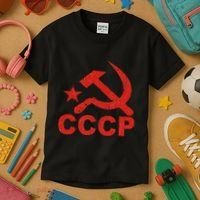 Cccp Soviet Communist Star Hammer Sickle Top Kids T-Shirt thumb 3