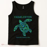 Charleston South Carolina Sea Turtle Souvenir Tank Top thumb 2
