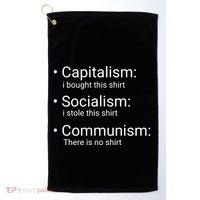 Capitalism Socialism Communism Libertarian Economics Freedom Golf Towel thumb 0
