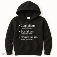 Capitalism Socialism Communism Libertarian Economics Freedom Kids Hoodie thumb 0