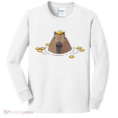 Capybaras Shirt Cute Capybara Kids Long Sleeve Shirt