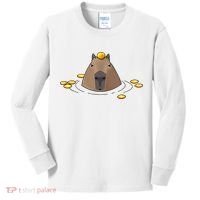 Capybaras Shirt Cute Capybara Kids Long Sleeve Shirt thumb 0