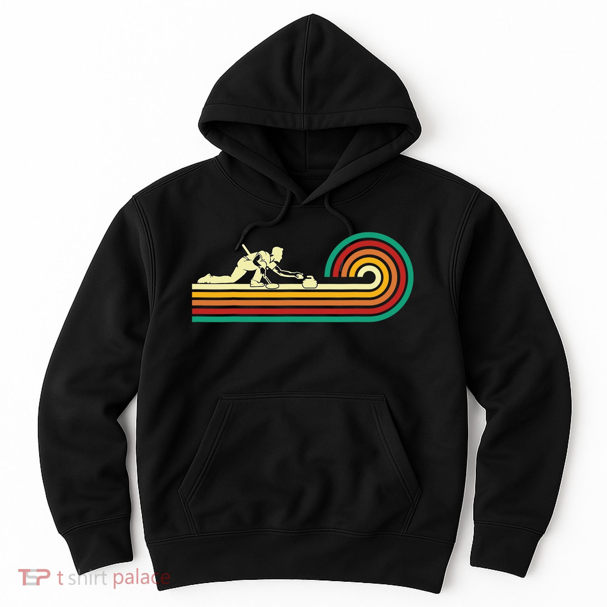 Curler Sliding Curling Stone Retro Curling Hoodie