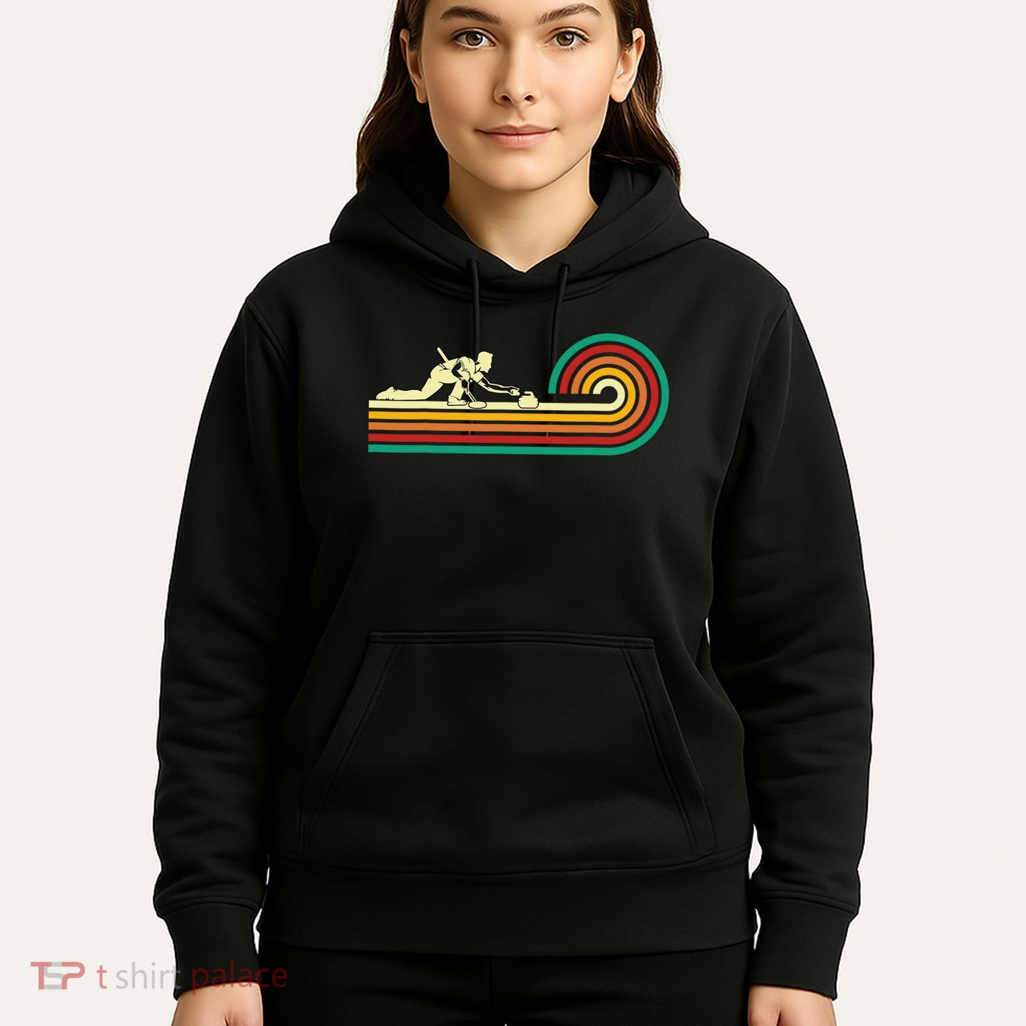 Curler Sliding Curling Stone Retro Curling Hoodie