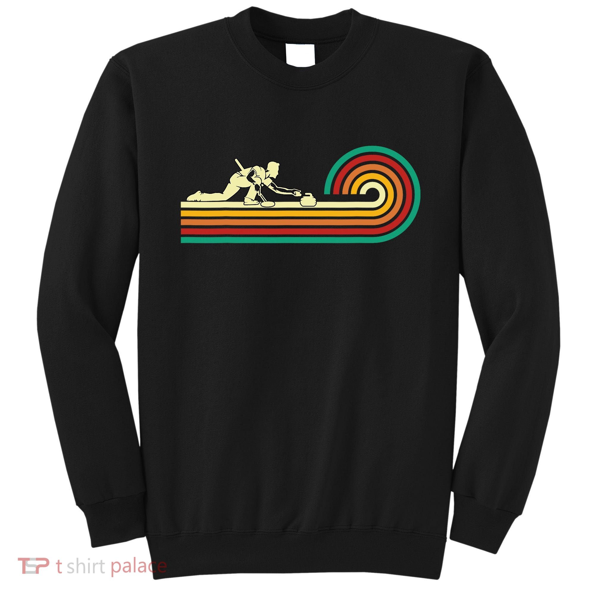 Curler Sliding Curling Stone Retro Curling Sweatshirt