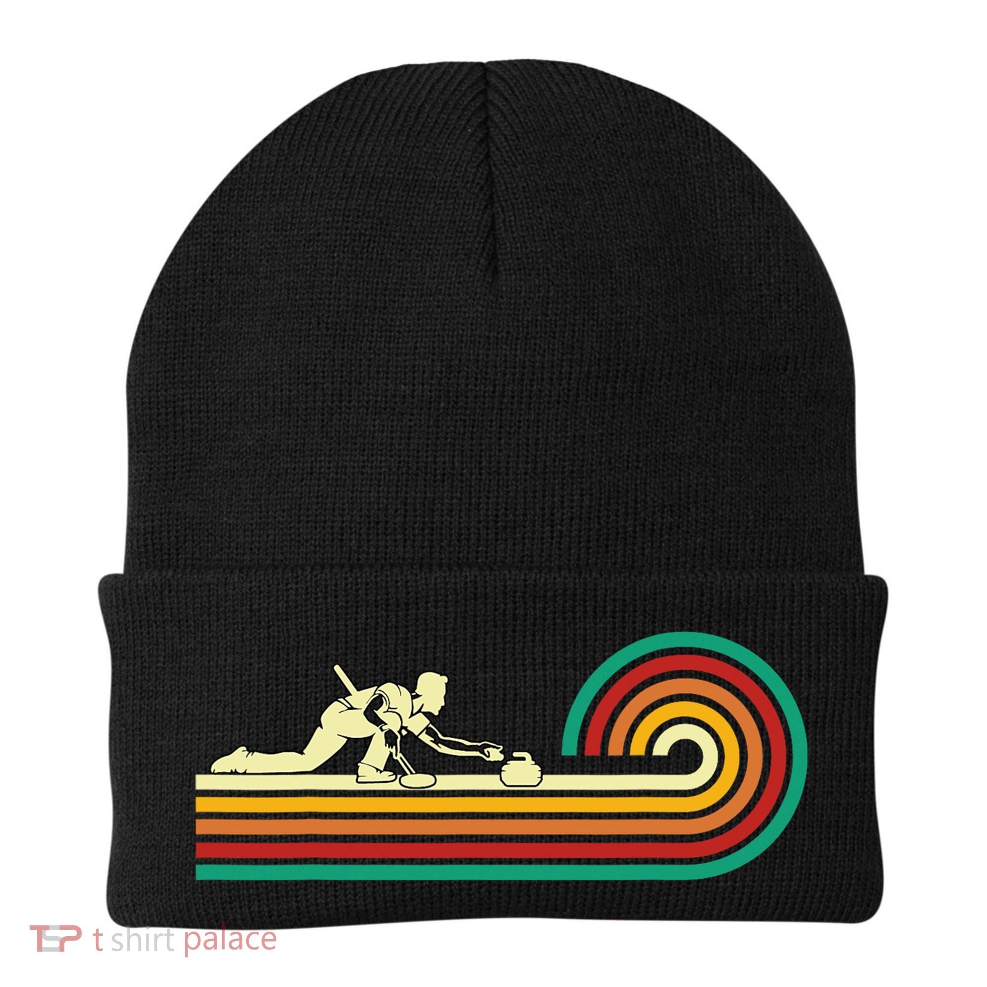 Curler Sliding Curling Stone Retro Curling Beanie