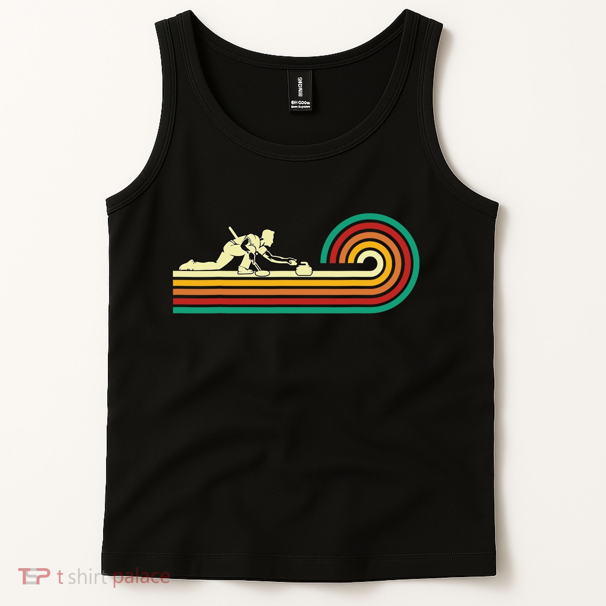 Curler Sliding Curling Stone Retro Curling Tank Top