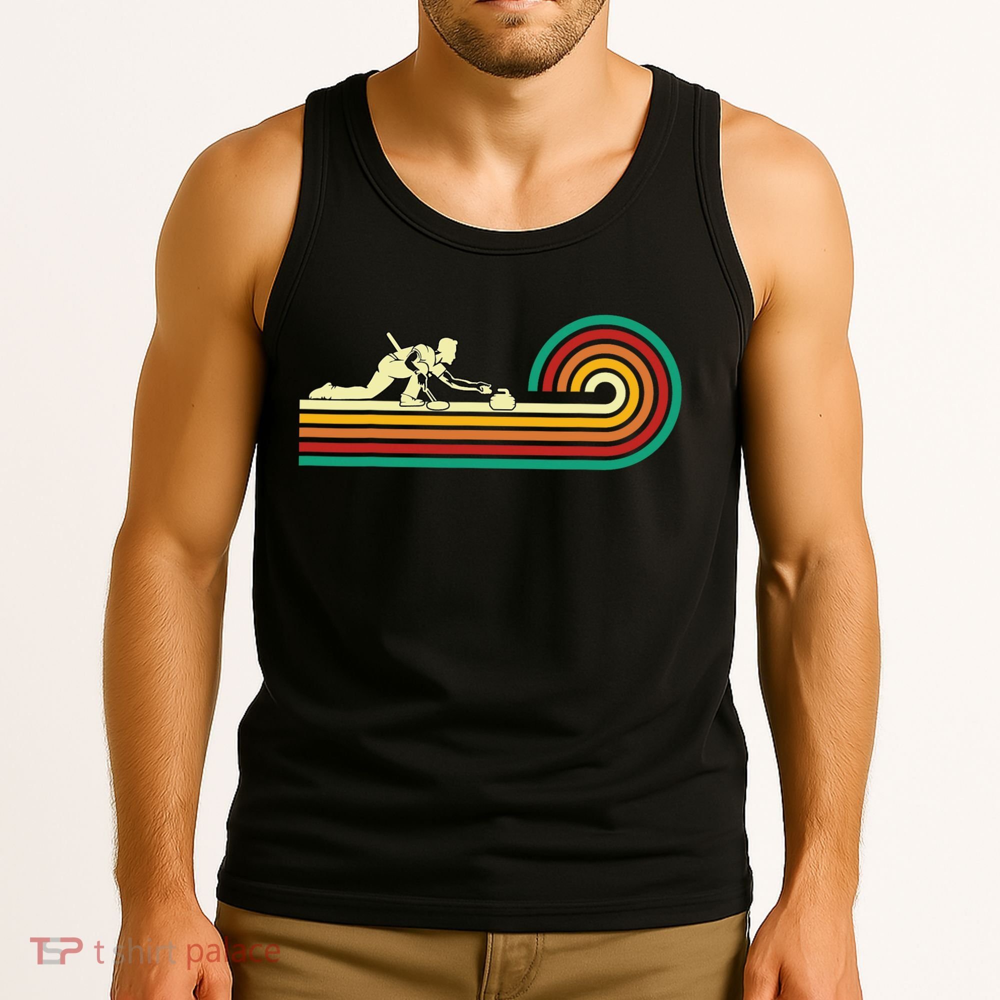 Curler Sliding Curling Stone Retro Curling Tank Top
