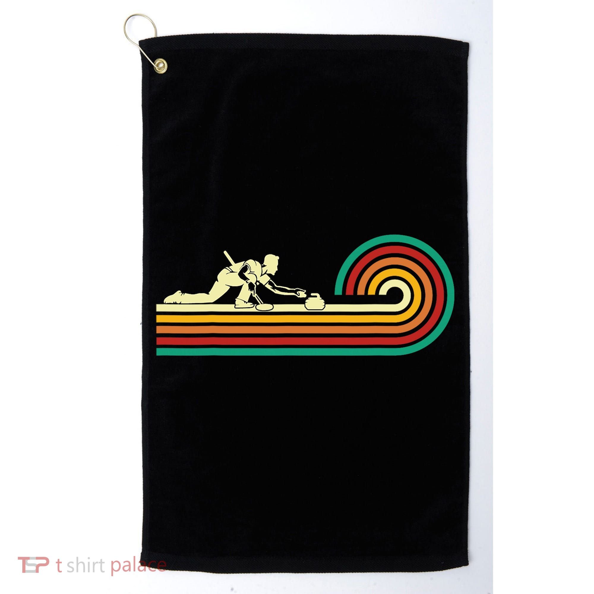 Curler Sliding Curling Stone Retro Curling Golf Towel