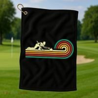 Curler Sliding Curling Stone Retro Curling Golf Towel thumb 1