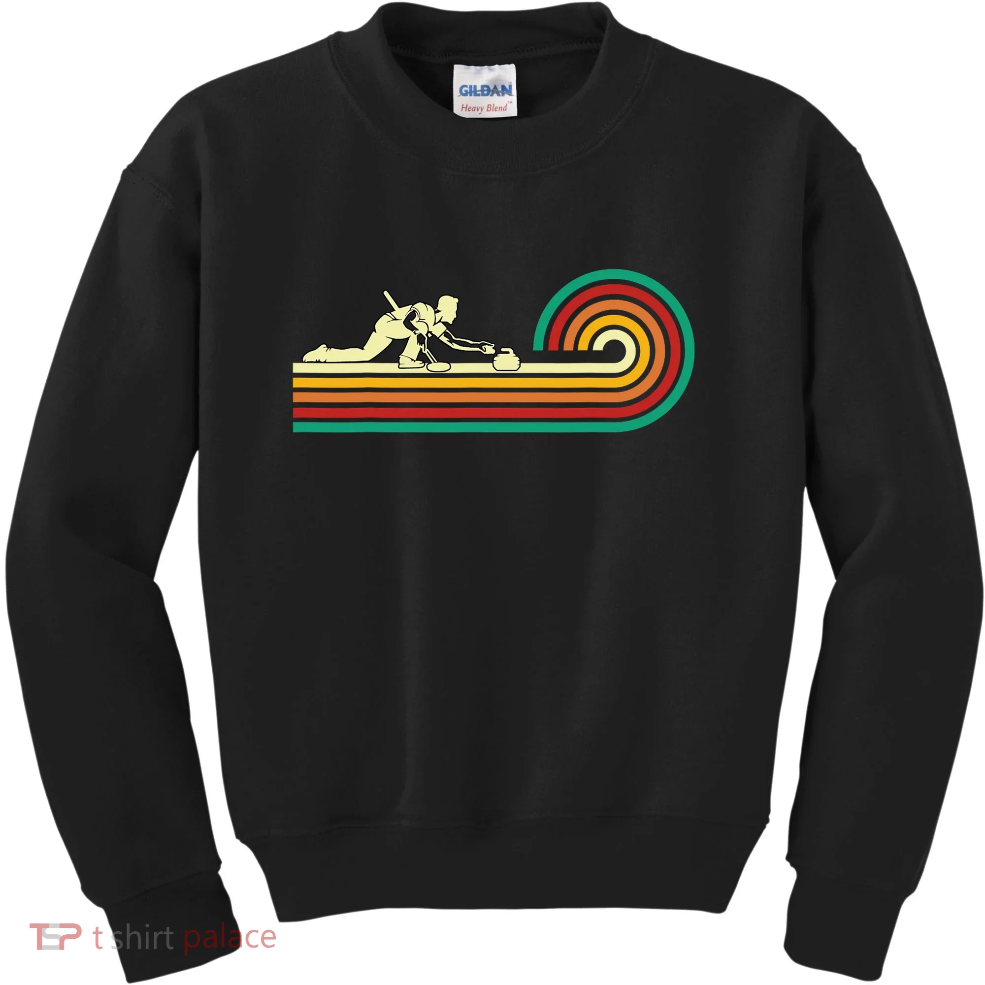 Curler Sliding Curling Stone Retro Curling Kids Sweatshirt