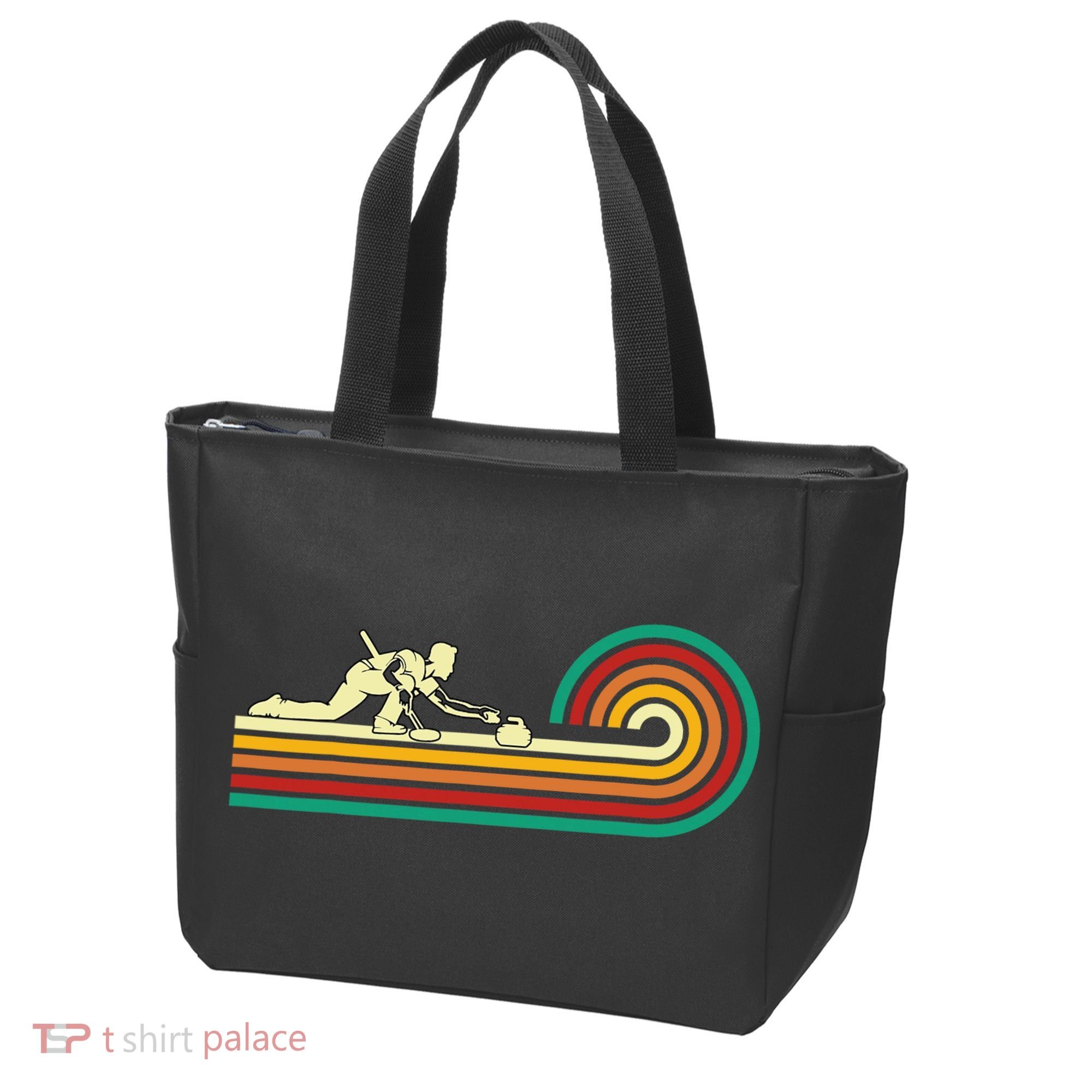 Curler Sliding Curling Stone Retro Curling Tote Bag