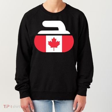 Curling Stone Canada Curler Canadian Flag Curling Women's Sweatshirt