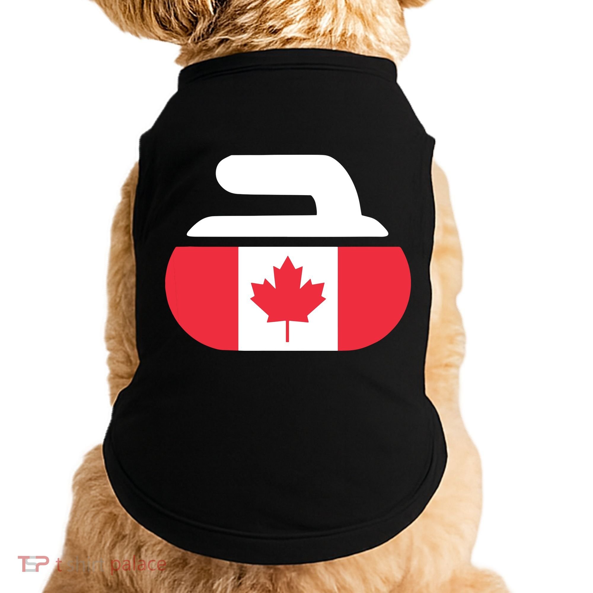 Curling Stone Canada Curler Canadian Flag Curling Doggie Tank