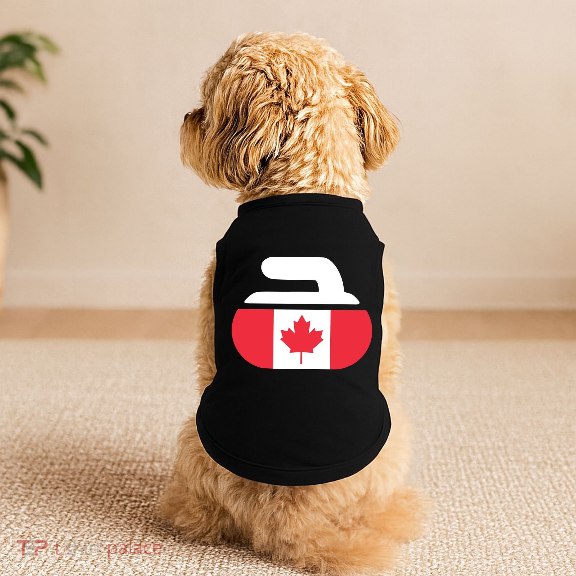 Curling Stone Canada Curler Canadian Flag Curling Doggie Tank