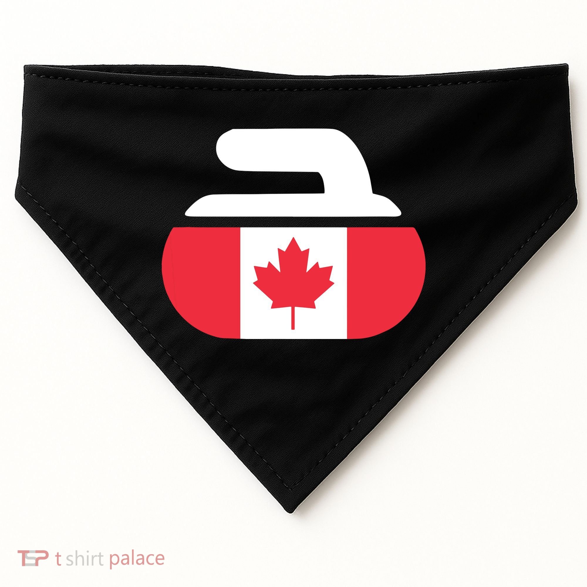 Curling Stone Canada Curler Canadian Flag Curling USA-Made Doggie Bandana