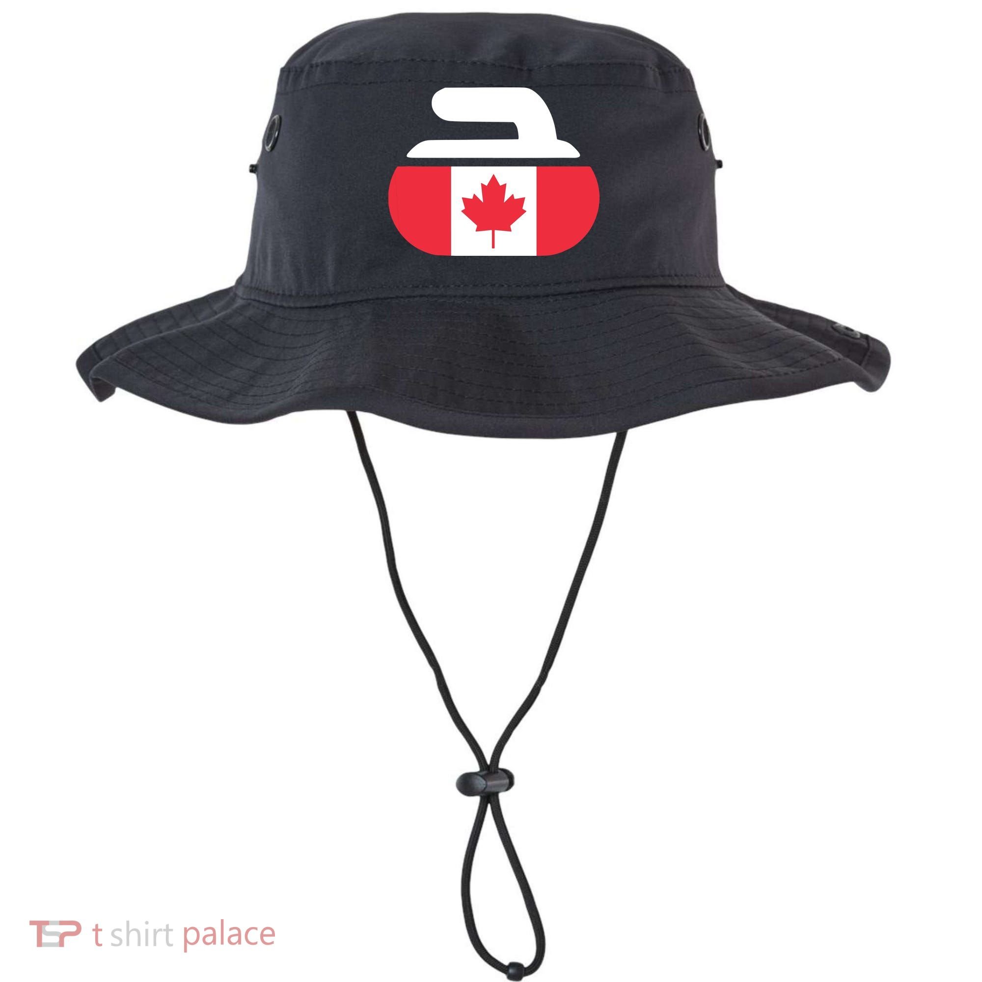 Curling Stone Canada Curler Canadian Flag Curling Bucket Hat
