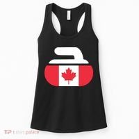 Curling Stone Canada Curler Canadian Flag Curling Women's Tank Top thumb 0