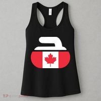 Curling Stone Canada Curler Canadian Flag Curling Women's Tank Top thumb 3