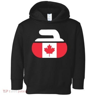 Curling Stone Canada Curler Canadian Flag Curling Toddler Hoodie