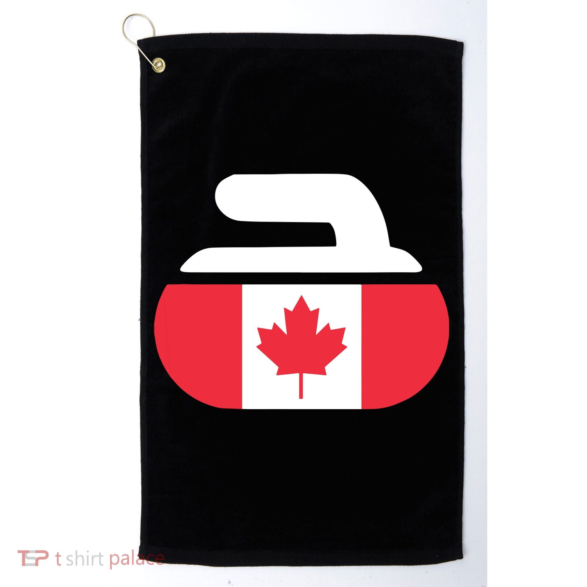 Curling Stone Canada Curler Canadian Flag Curling Golf Towel