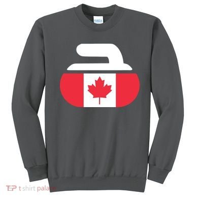 Curling Stone Canada Curler Canadian Flag Curling Sweatshirt