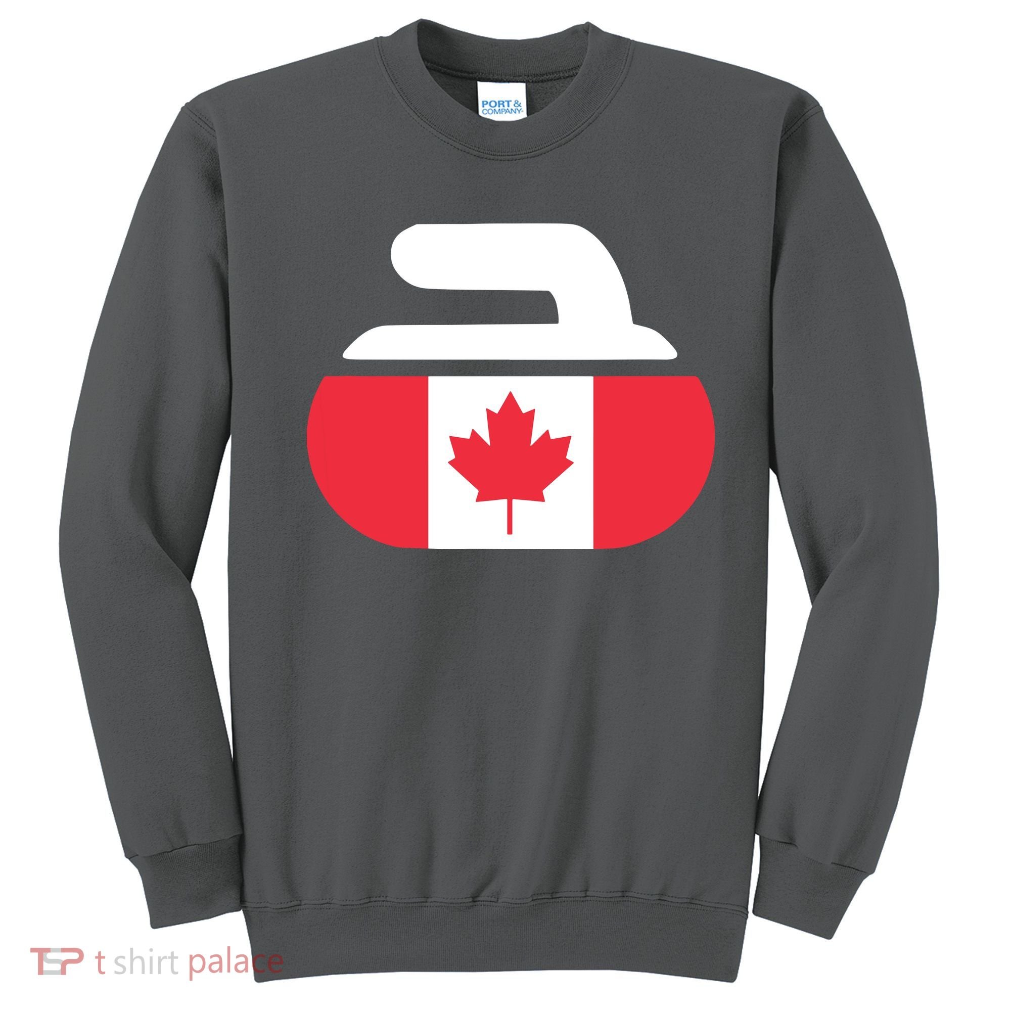 Curling Stone Canada Curler Canadian Flag Curling Sweatshirt