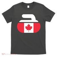 Curling Stone Canada Curler Canadian Flag Curling T-Shirt thumb 0