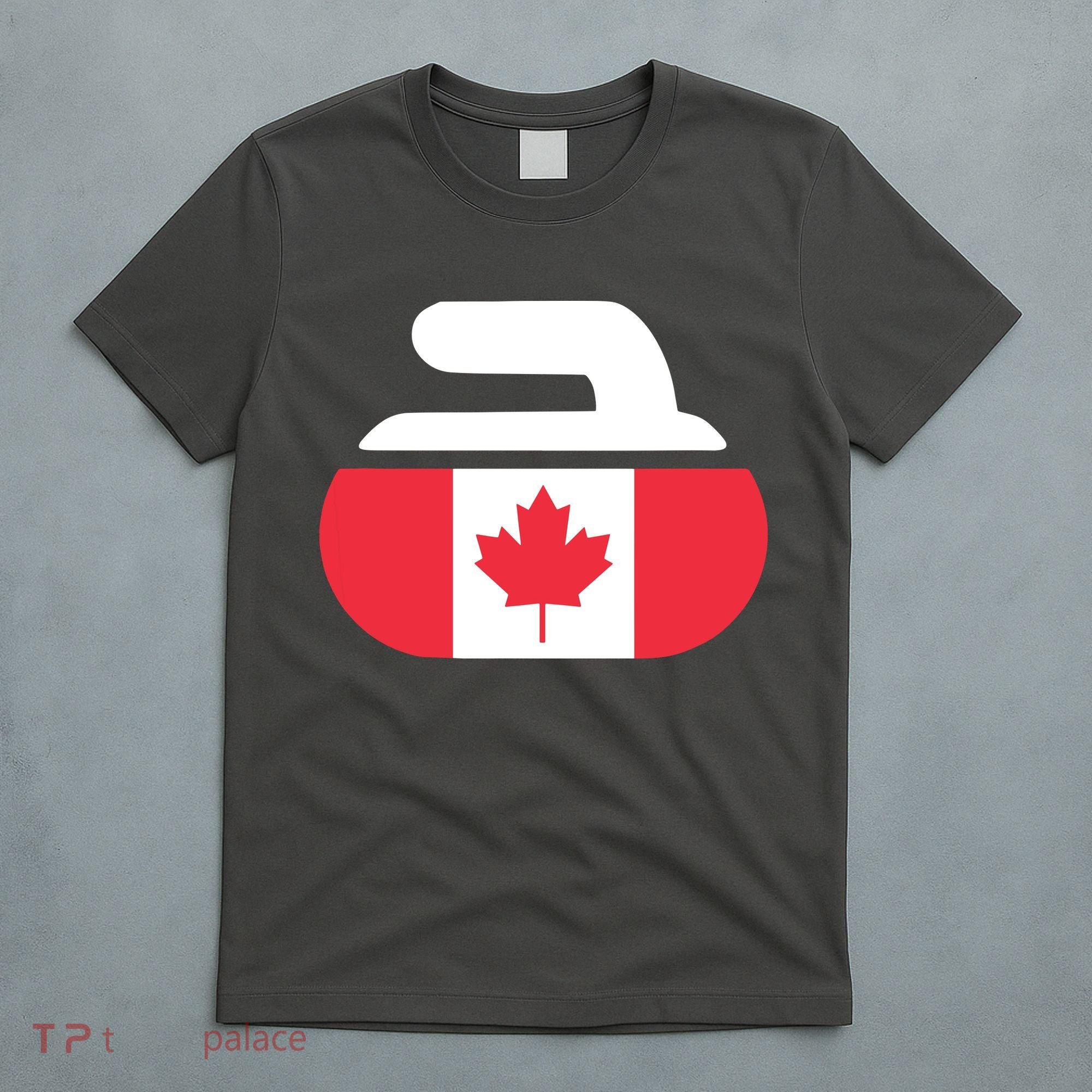 Curling Stone Canada Curler Canadian Flag Curling T-Shirt