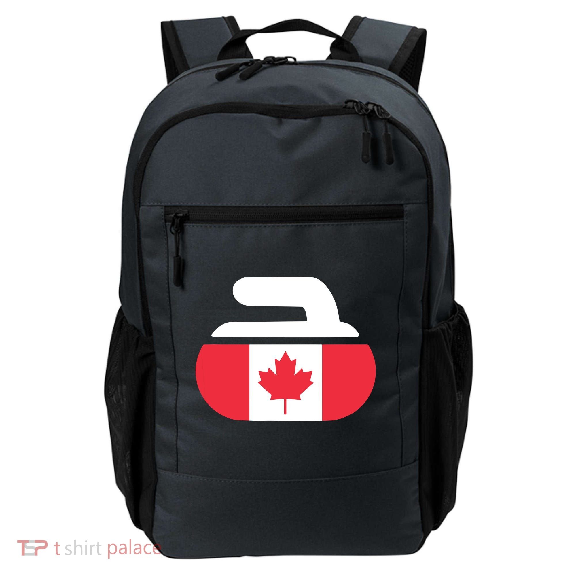 Curling Stone Canada Curler Canadian Flag Curling Backpack