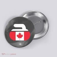 Curling Stone Canada Curler Canadian Flag Curling Button thumb 0