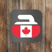 Curling Stone Canada Curler Canadian Flag Curling Coaster thumb 0