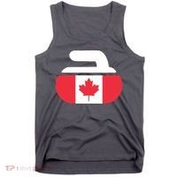Curling Stone Canada Curler Canadian Flag Curling Tank Top thumb 0