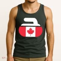 Curling Stone Canada Curler Canadian Flag Curling Tank Top thumb 3