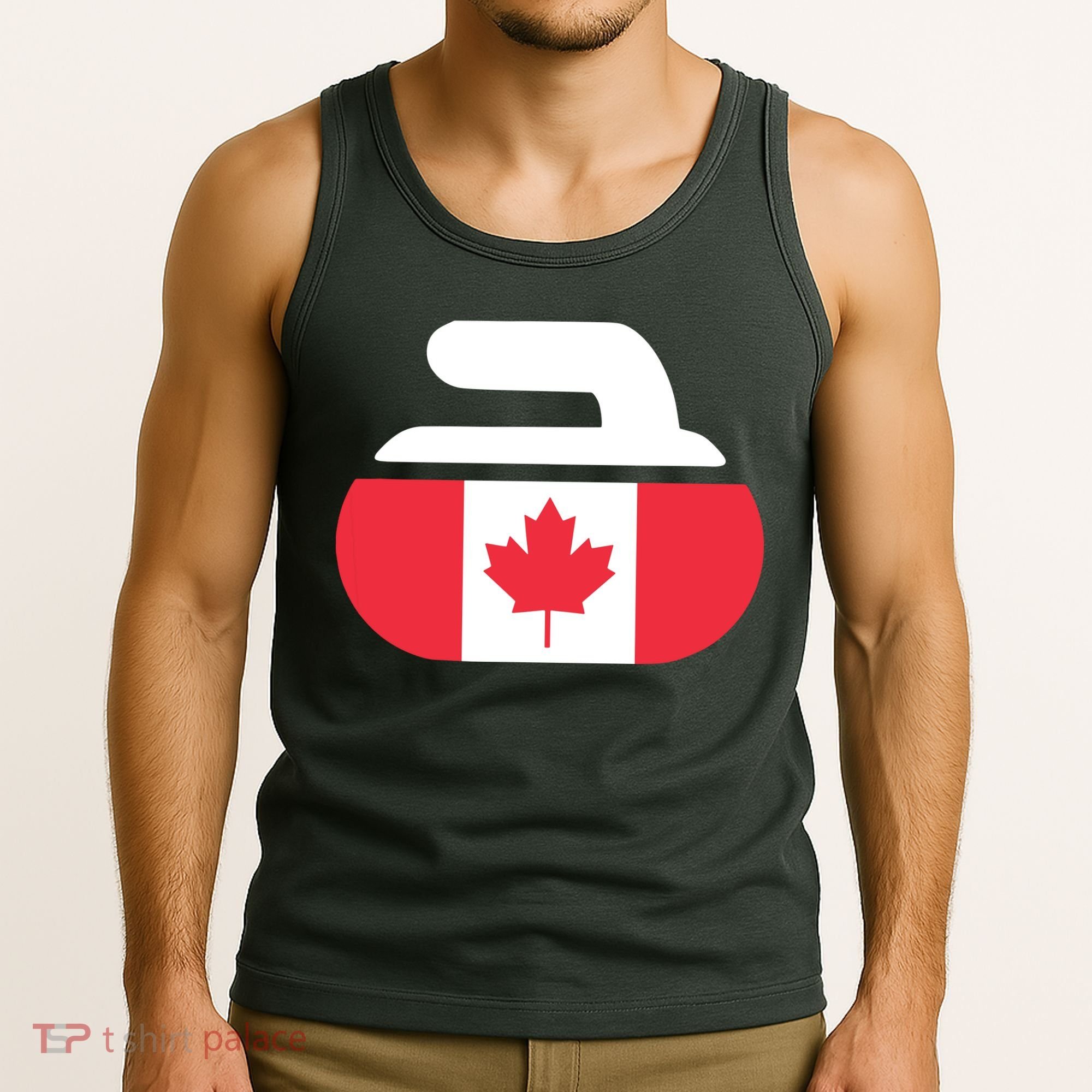 Curling Stone Canada Curler Canadian Flag Curling Tank Top