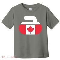 Curling Stone Canada Curler Canadian Flag Curling Toddler T-Shirt thumb 0