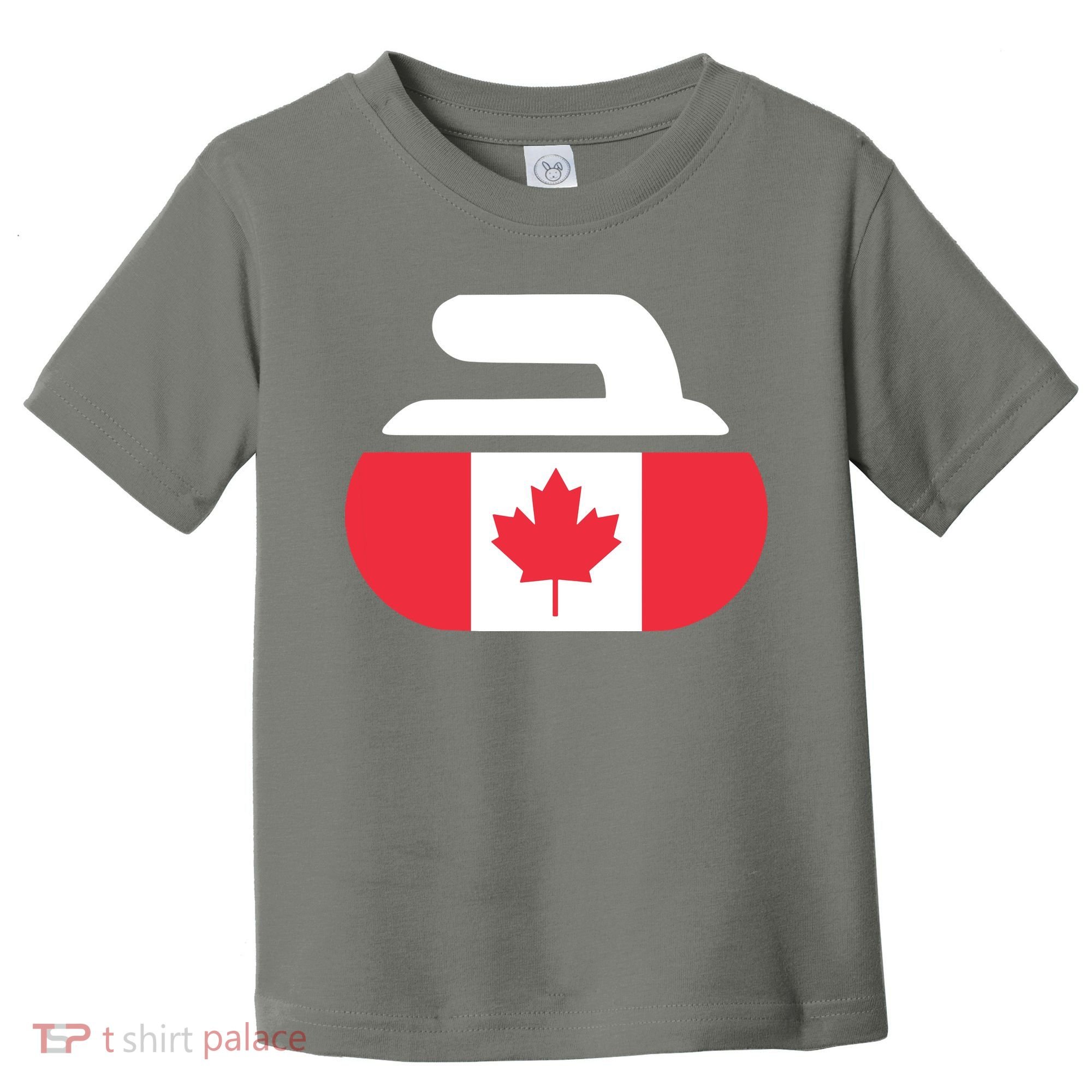 Curling Stone Canada Curler Canadian Flag Curling Toddler T-Shirt