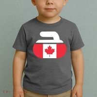 Curling Stone Canada Curler Canadian Flag Curling Toddler T-Shirt thumb 2