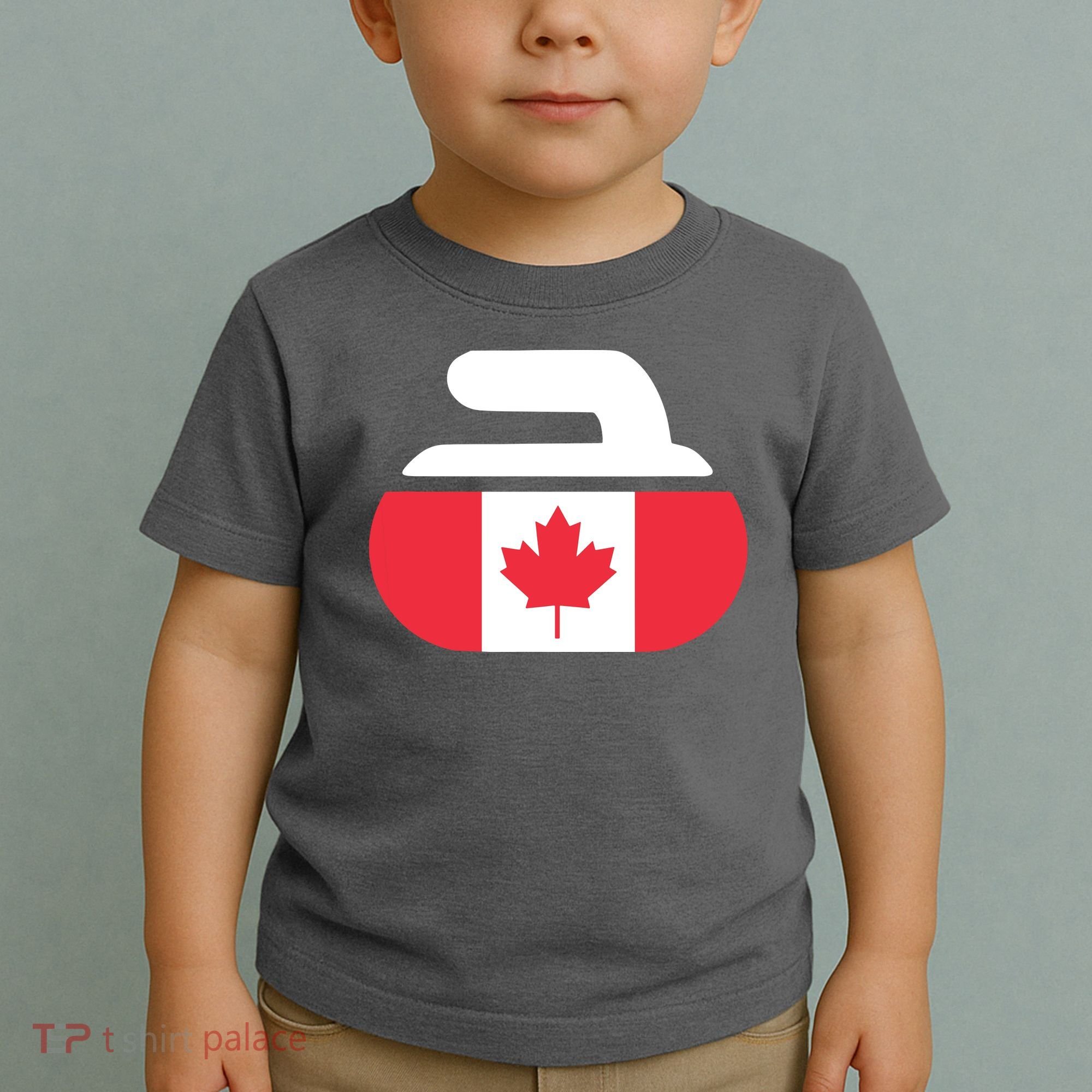 Curling Stone Canada Curler Canadian Flag Curling Toddler T-Shirt
