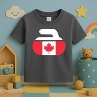 Curling Stone Canada Curler Canadian Flag Curling Toddler T-Shirt thumb 3