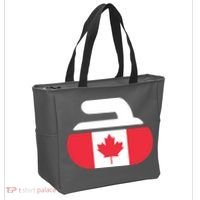 Curling Stone Canada Curler Canadian Flag Curling Tote Bag thumb 2