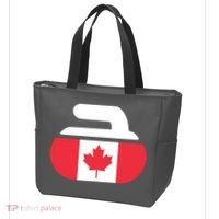Curling Stone Canada Curler Canadian Flag Curling Tote Bag thumb 3
