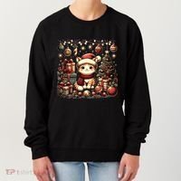 Cute Santa Cat With Christmas Stuff Women's Sweatshirt thumb 0