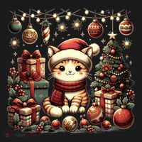 Cute Santa Cat With Christmas Stuff Apron thumb 3