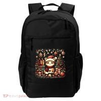 Cute Santa Cat With Christmas Stuff Backpack thumb 0