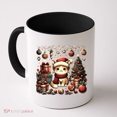 Cute Santa Cat With Christmas Stuff Coffee Mug