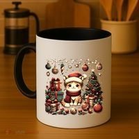 Cute Santa Cat With Christmas Stuff Coffee Mug thumb 4