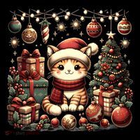 Cute Santa Cat With Christmas Stuff Coffee Mug thumb 5